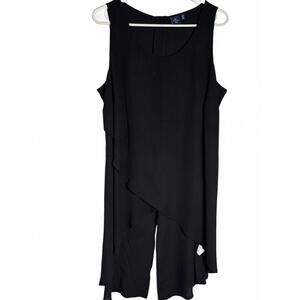 Kaari Blue 1X Sleeveless Duster Tank